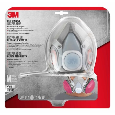 Scotch 3M P100 Multi-Purpose Half Face Respirator Valved Multicolored M 1 pc 65021H1-DC